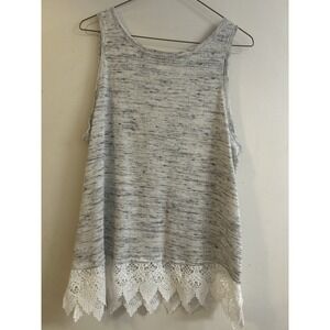 Maurices Women's Sleeveless V-Neck Top Lace Edge Crisscross Design On Back, XL
